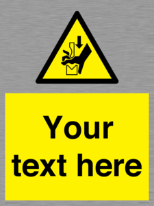 Custom warning hand crushing between press brake tool